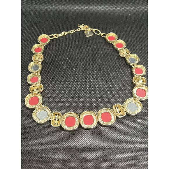 Anne Klein Coral Stone Collar Necklace - Picture 7 of 7